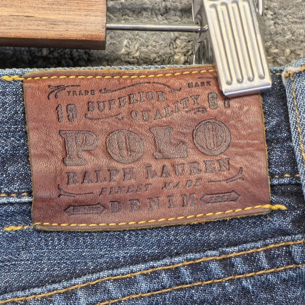 Polo Ralph Lauren Rockland 320 Jeans Men 34x34 Button Fly Distressed Flap Pocket